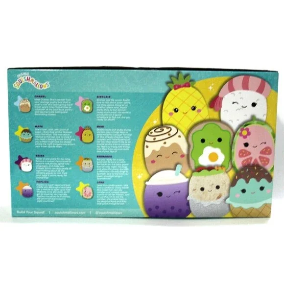 Kellytoy Official Food Squishmallows Lena Maui Keina Maya Chanel Set 85 - Inch